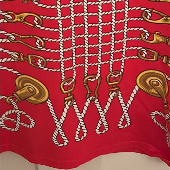 J. McLaughlin Red, White & Gold Nautical Rope Design Top, size M - Picture 10 of 10